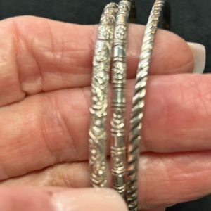 Three vintage sterling bracelets
